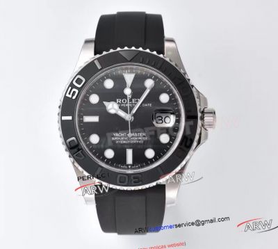Clean Factory Rolex Yacht Master 42  Falcon's Eye Dial Oysterflex Rubber Strap Watch